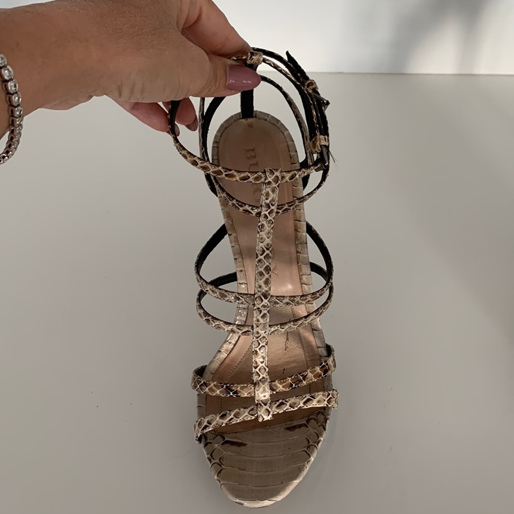 Burberry Strappy Snakeskin Sandals. Size 39